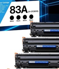 83A CF283A Black Toner Cartridge Compatible Replacement for HP 83A CF283A 3pack picture