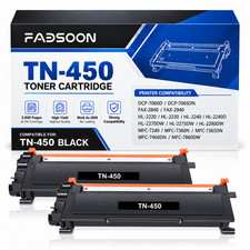 TN450 Toner Cartridge 2PK BK High Yield for MFC-7240 MFC-7360N MFC-7365DN 2PK picture