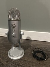Silver Blue Yeti Microphone for computer with cable  picture
