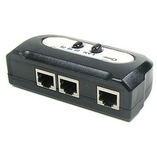 2PORT 2-Way RJ45 AB Manual Switch Box NEW CAT5E CAT5 selector Phone NEW picture