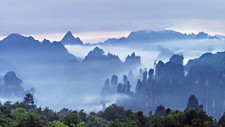 Landscape nature morning mist mountains forest clouds Custom Gaming Mat Desk picture