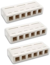 3x 6-Port Blank Surface Mount Box For Cat6 Cat5E RJ45 Network Keystone Jack picture