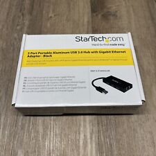 StarTech.com 3-Port Portable USB 3.0 Hub ST3300GU3B w/ Gigabit Ethernet Adapter picture