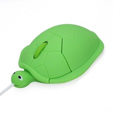 Cute Turtle Shape USB Wired Optical Mouse 1200DPI 3.6FT Cord Laptop PC Green picture