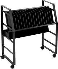 Line Leader 16-Device Mobile Charging Station Steel Rolling Cart Laptops Tablets picture