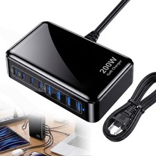 200W USB-C Charger Block 8Port GaN Charging Station PD 65W Laptop Charge Adapter picture