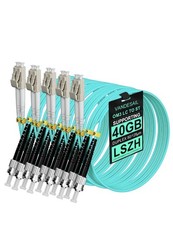 5 Pack LC To ST Multimode Fiber Patch Cable OM3 1M 3FT Duplex MM Jumper picture