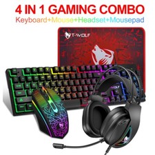 Wired Gaming Keyboard and Mouse Headset Combo RGB Backlit for Xbox One PS5 PS4 picture