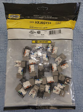 Hubbell HXJ6GY24 Cat6 XCELERATOR Keystone Jack Gray QuickLace RJ45 Modular picture
