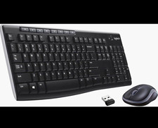 Logitech Wireless Keyboard & Mouse Bundle USB Receiver Plug & Play Black/Gray. picture