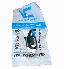 11 Vertical Cable Cat 6 RJ-45 Ethernet Female Jack White PoE 352-V2721/WH picture