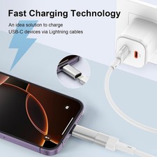 3 Pack USB C to Lightning Adapter for iPhone, Fast Charging Data Sync picture