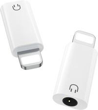 MoKo Lightning to 3.5mm Audio Headphone Adapter (Playback 2 Pack, White picture
