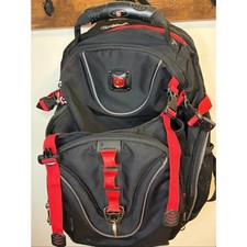 Wenger Black/Red Laptop Backpack with Swiss Cross Zipper Pulls - BACK TO SCHOOL picture