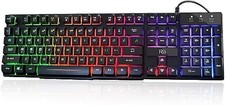 Rii RK100+ Multiple Color Rainbow LED Backlit Large Size USB Wired picture