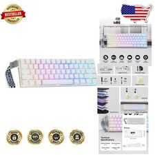 Aula Mini60 HE PRO Wireless Hall Effect Gaming Keyboard, 8K Polling, RGB, White picture