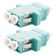 2x LC/UPC Fiber Optic Multimode Duplex Optical Coupler Adapter Cable Connector picture