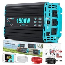 1500 Watt Inverter 12V DC to 120V AC Pure Sine 12V-1500W PSW Power Inverter picture