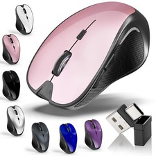 Kovess Wireless Bluetooth Mouse Rose Gold Dual Mode 2.4GHz USB-C for MacBook picture