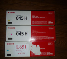 Canon 045H Genuine Toner Cartridge CMY 3-Pack Original OEM New Sealed picture