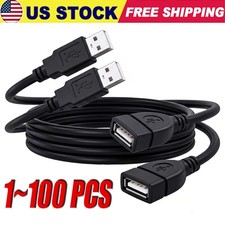 High-Speed USB-USB Extension Cable USB 2.0 Adapter Extender Cord Male/Female LOT picture