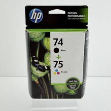 HP 74 Black + 75 Tri-Color Combo pk (CC659FN) Sealed Exp. 04/2015 picture