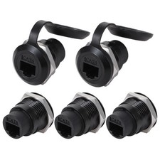 5PCS RJ45 Panel Mount Connector, Cat6 8P8C Ethernet LAN Pass Through Cable Co... picture