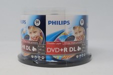 50 PHILIPS 8X DVD+R DL Double Layer 8.5GB Data Inkjet Printable Discs Sealed picture