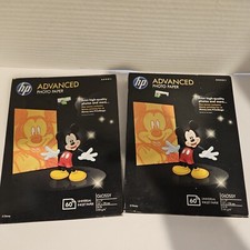 Two HP Advanced 5x7 Photo Paper 60 Sheets Glossy Inkjet Q8690A Disney Cover New picture