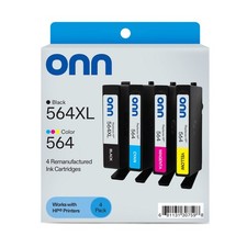 onn Re-manufactured Ink Cartridges for HP 564XL 564 4 Pack Black Color picture