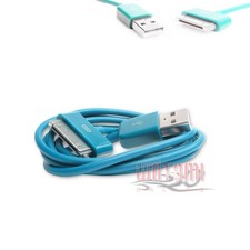 50X 6FT USB 30PIN AQUA BLUE CABLE DATA CHARGER FOR GALAXY TAB 7