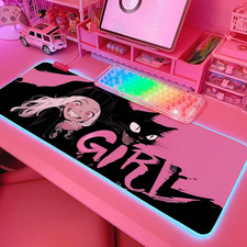 Pink RGB Gaming Mouse Pad 31.5X12 Inch PC XL Large Extended Glowing Led Light up picture