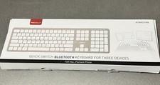 New MACALLY BTWKEYMB  Quick Switch Bluetooth Keyboard  For 3 Devices Silver picture