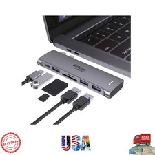 6-in-1 USB C Hub for MacBook Pro/Air – 100W Thunderbolt 3 & 3 USB Ports picture