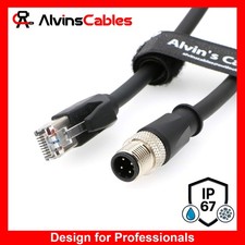 M12 4 Position D-Coded to RJ45 Shielded Ethernet Cable Network Cord SFTP 24AWG picture