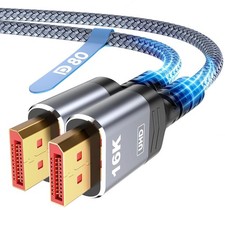 Braided 15FT DisplayPort 2.1 Cable - 80Gbps, Dynamic HDR for Stunning Visuals picture