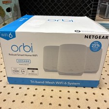 NETGEAR Orbi TriBand Mesh WiFi6 Router & 2 Satellite Extender | RBK753S-100NAS picture