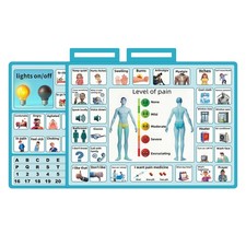 2 Pcs 15''x 11''Nonverbal Communication Board,for A3, White、blue picture