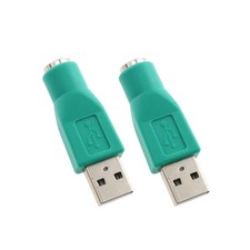 E-outstanding 2pcs PS/2 Female to USB Male Converter PS2 Adapter Green picture