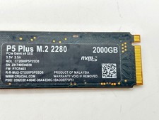 Crucial P5 Plus 2TB M.2 2280 NVMe Gen4 SSD CT2000P5PSSD8 0% Health For Parts picture