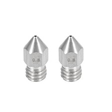 0.8mm 3D Printer Nozzle, Fit for MK8, for 1.75mm Filament Stainless Steel 2pcs picture