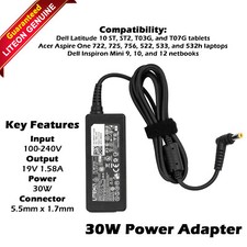 Lite-On Dell Inspiron 19V PA-1300-04 1.58 AC Power Adapter 30W Supply MNX47 picture