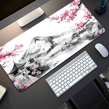 Japanese-style Cherry Blossom Mount Fuji XXL Large Mouse Pad 35.4x15.7in Exten picture