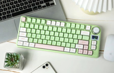 EPOMAKER TH80 X Wired/Wireless Mechanical Keyboard, Green Wisteria Linear Switch picture