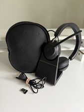 Jabra Evolve2 65 Stereo Wireless Headset USB Dongle Cable & Pouch Charger Stand picture