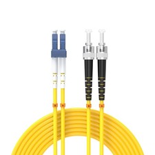 15 Meters 50ft LC/UPC-ST/UPC Single Mode Fiber Optic Cable OS2 Jumper Yellow picture