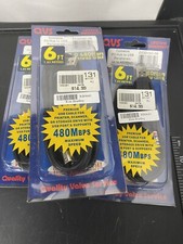 3 PC LOT, QVS CC2209C-06 6FT PC/Hub to USB Peripherals Cable Black picture