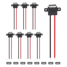 8Pcs Type-C Female USB-C Plug to 2 Pin Bare Wire Connector(Horizontal Terminal) picture