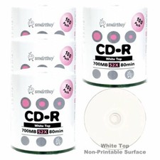 400 Smartbuy CD-R 52X 700MB/80Min White Top Blank Media Recording Disc picture