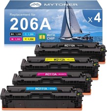 4PK 206A Toner Compatible for HP W2110A LaserJet MFP M283fdw M255dw With Chip picture